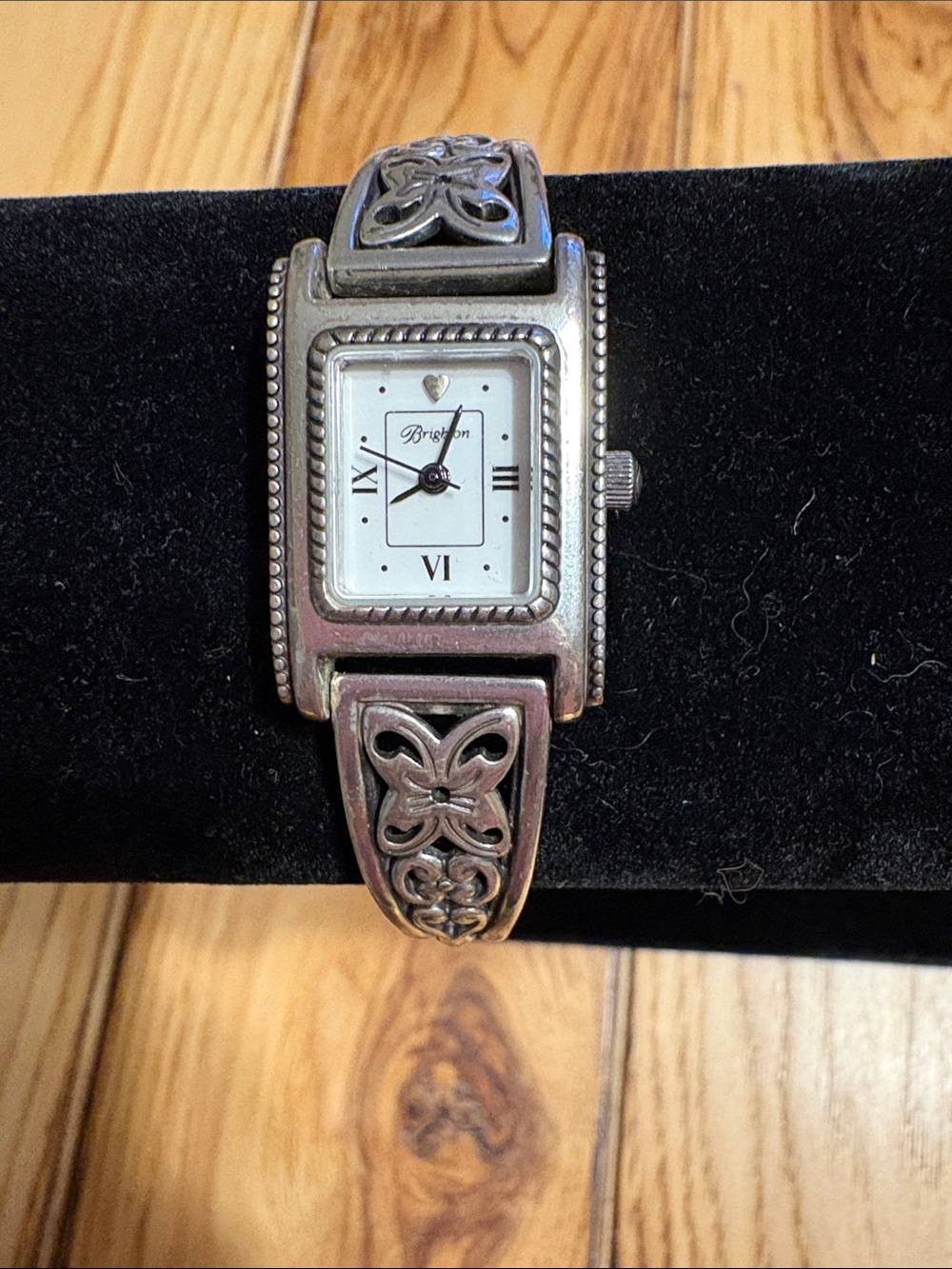 Brighton Hamilton Silver Ornate Women's Bracelet Watch with White Dial